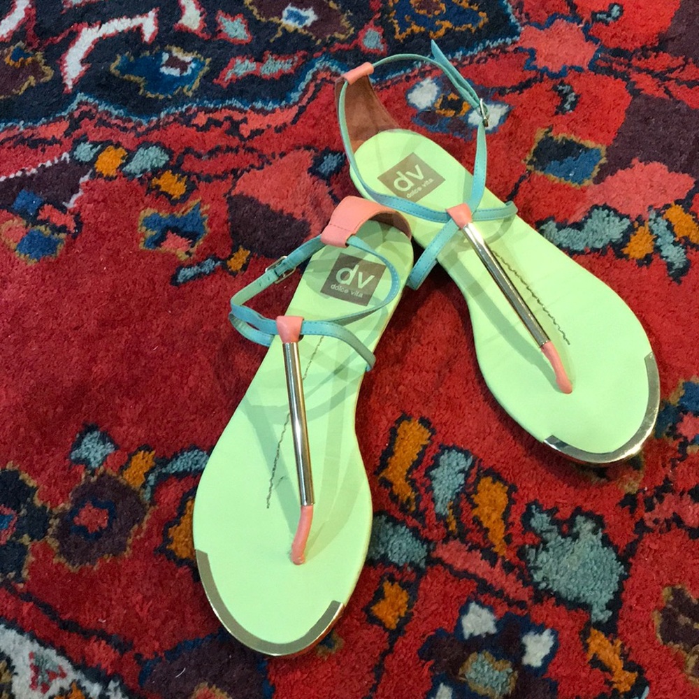 DV multicolor ankle strap sandals